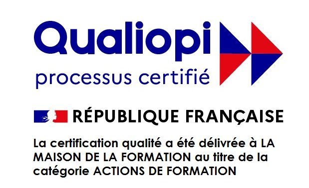 logo de la certification Qualiopi au titre de la catégorie "Actions de formation"